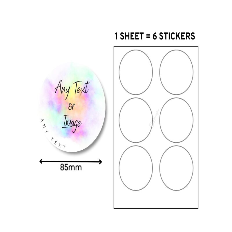 Printed Round Stickers Personalised | 25, 35, 45, 65, 85 mm | Matte, Glossy, Transparent/Clear | Business, Events, Wedding - Matte - 25mm - Sample (Not Custom)