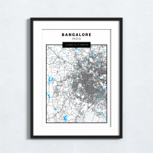 Bangalore - India - Map Print - A4