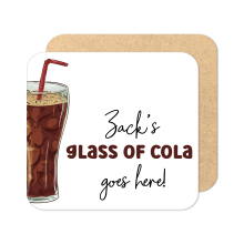 Personalised Drinks Coaster - Hand Drawn Glass of Cola