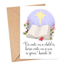 Christmas Card - Biblical Quote Isaiah 9:6 - Small (Approx. A6 | 105mm x 148mm | 4.1in x 5.8in) - Standard Smooth Card
