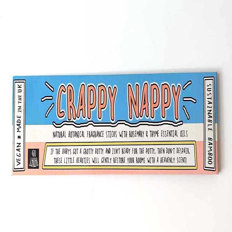 CRAPPY NAPPY Funny Smells Fragrance Sticks | Vegan | Aromatherapy | Funny Gift | Stocking Filler | Secret Santa | Baby Gift