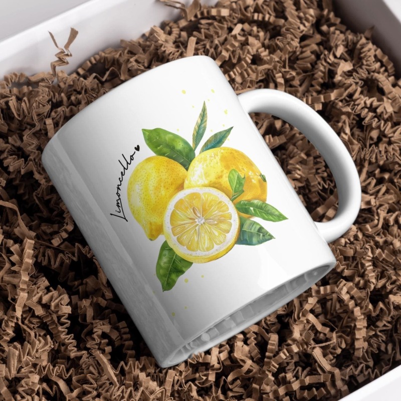 Personalised Lemon Print Mug
