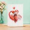 Valentine's Day Card for Her Valentine's Day Card for Wife Valentine's Day Card For Husband Boyfriend or Girlfriend Flamingo Love - Portrait (5x7) / Blank Inside