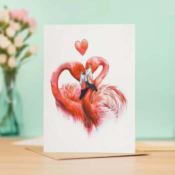 Valentine's Day Card for Her Valentine's Day Card for Wife Valentine's Day Card For Husband Boyfriend or Girlfriend Flamingo Love