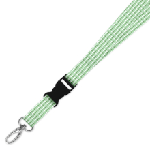 Double Breakaway Lanyard - Green & White Polka Dots