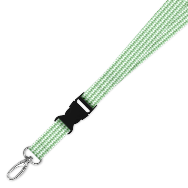 Double Breakaway Lanyard - Green & White Polka Dots