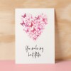 Anniversary or Valentine's Card for Her Anniversary Card for Wife Valentines Day Card For Husband Boyfriend or Girlfriend Butterfly Heart - Large (5x7) / Blank Message