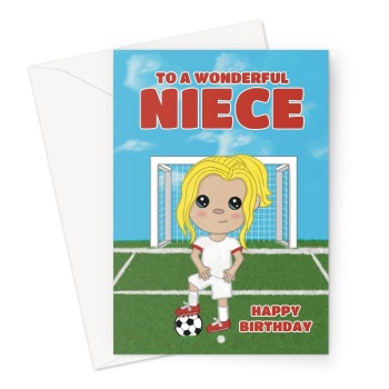 Cute Football Card For A Wonderful Niece