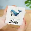 Personalised Children's Birthday Card Whale Childs Birthday Card Cute Whale Birthday Card For Kids Customisable Birthday Card For Children - Square (5.5x5.5) / Blank Inside