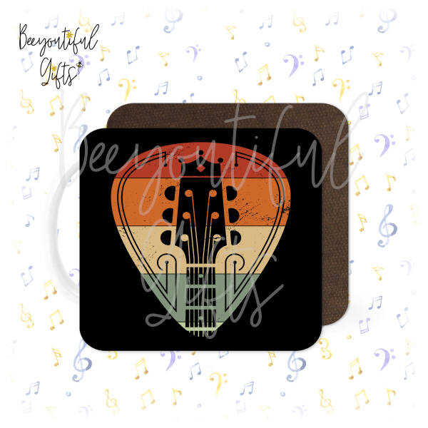 Music Coaster - Retro Guitar Pick