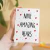 9 Year Anniversary Card For Wife or Husband Anniversary Card for 9th Anniversary Card For Boyfriend or Girlfriend Nine Wedding Anniversary - Large (5x7) / Blank Message
