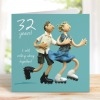 32nd Wedding Anniversary Card - Still Rolling Together - Polymer Clay Art by Erica Sturla - Fun UK