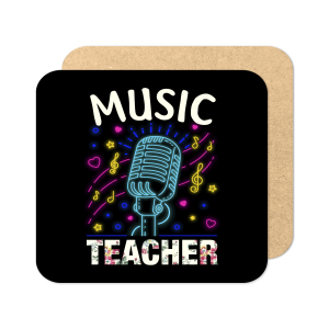 Teacher Coaster - Neon Music Teacher - Standard Wooden Coaster