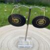 Vinyl Record Earrings: Rockabilly Style Clay 45s - silver