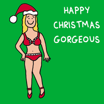 Happy Christmas Gorgeous 150mm Square Festive Christmas Card from Holy Mackerel for Female, Girlfriend, Fiancee, Wife,Girl