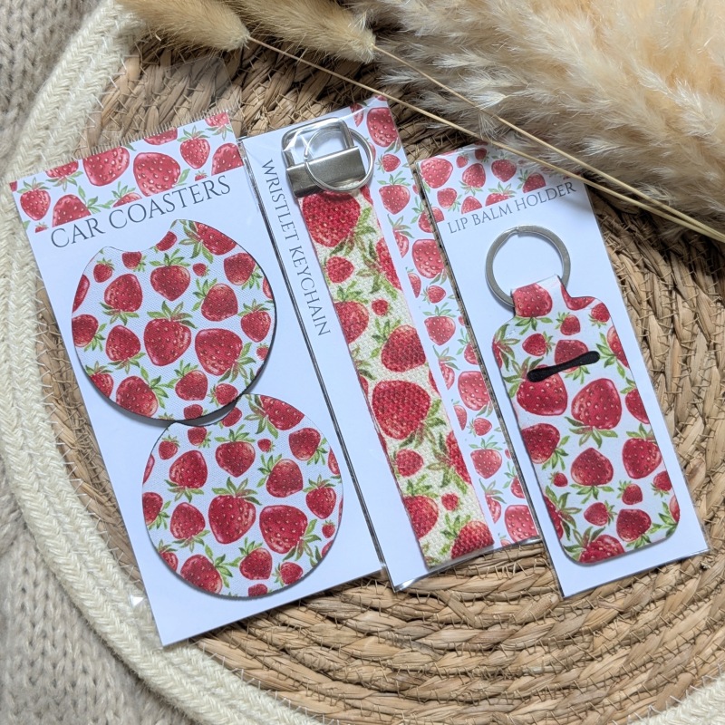 Strawberry Car Coasters