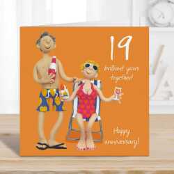 19th wedding anniversary card - designed by Erica Sturla - 15cm square and blank inside, made in the UK
