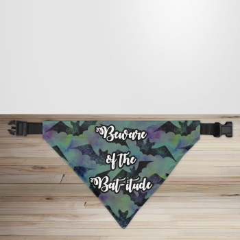 'Beware of the Bat-itude' Halloween Dog/Puppy Bandana