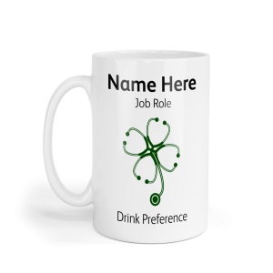 Personalised Ceramic Mug - Stethoscope Shamrock