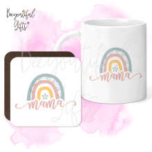 Mug & Coaster Set - Mama Boho Rainbow