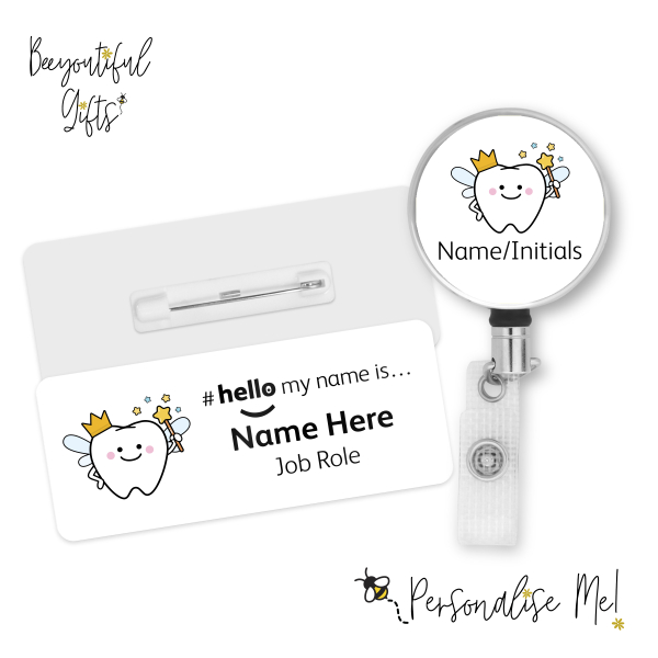 #hello my name is... Name Badge & Metal ID Reel - Tooth Fairy