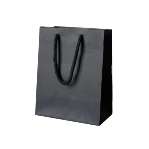 Personalised Luxury Gift Bag with Rope Handles - Black (Matte) - Small (Approx. 150mm x 190mm x 80mm)