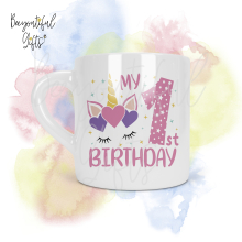 Personalised Unicorn Birthday Number Smug Mug® (6oz) - 1