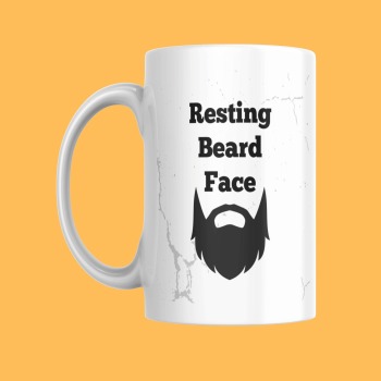 Funny Beard Gift Mug - For Your Husband, Boyfriend, Fiance, Brother, Dad, Son, Or anyone else with a resting beard face