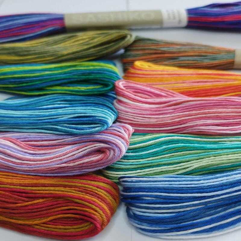 Olympus Sashiko Cotton Thread Variegated 20m - Blue & White