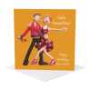 Salsa sensation birthday card for a dancer - designed by Erica Sturla - 15cm square and blank inside, made in the UK