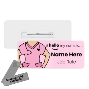 #hello my name is... Name Badge - Pink Scrubs