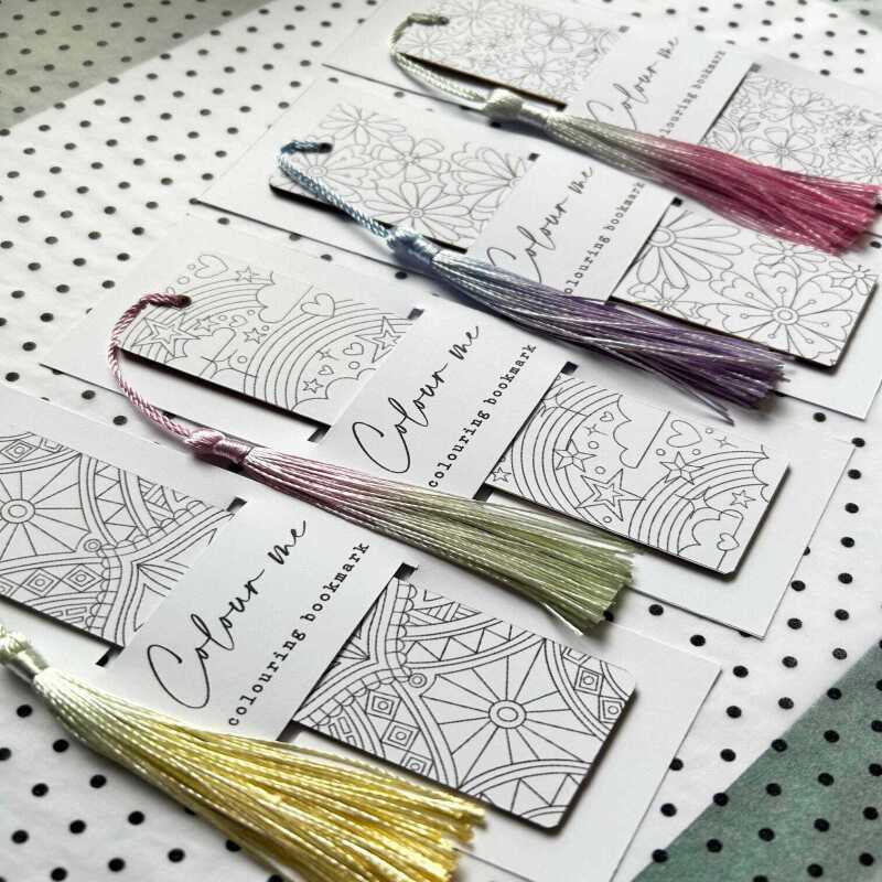 COLOURING Bookmark - Ditsy Floral - Pink