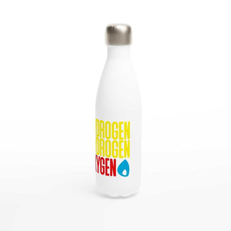 H2O White 17oz Stainless Steel Water Bottle