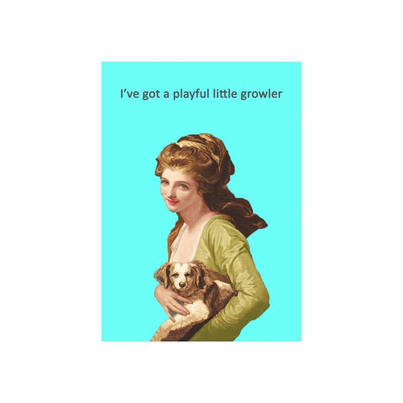 Funny Dog Card | Rude Card | Growler | Rude Vintage Card