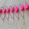 Fluorescent Pink Clay Hoop Earrings: Minimalist Festival Jewelry - fluorescent pink