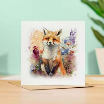 Postcard Prints - Notelet Card of a Fox For Anyone Any Occasion Card For Her or For Him Card For Birthday or Easter Card Thank You Card
