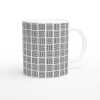Repeat Ten Black Line Pattern Mug - Ceramic White