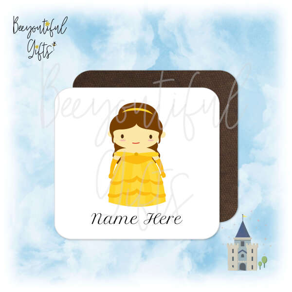 Personalised Children's Coaster - Cartoon Fairy Tale Princess