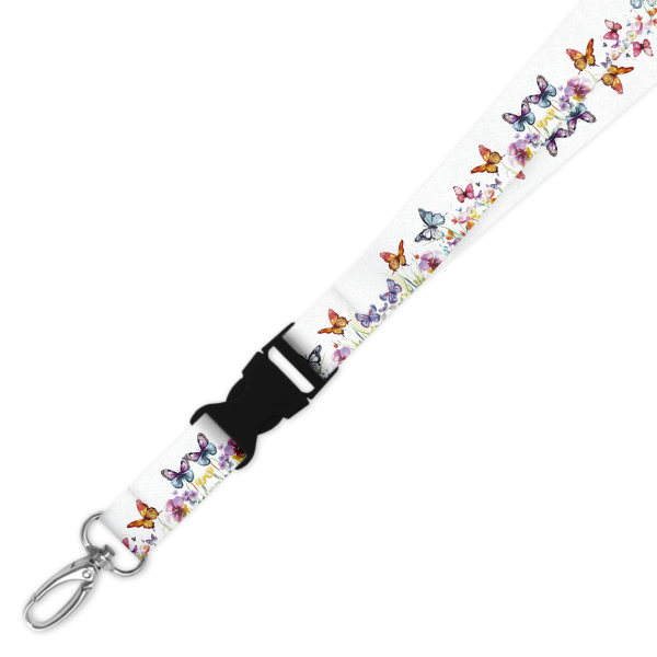 Double Breakaway Lanyard - Butterfly Meadow Border