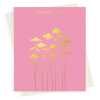 Echinacea Thank you card embellished with gold foil -  designed by artist Eloise Hall - 15.7 x 11cm and blank inside