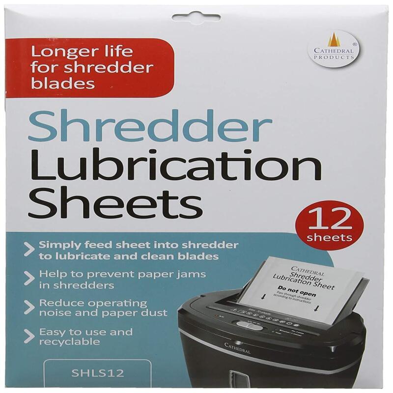Cathedral Paper Shredder Lubrication Oil Sheets Service - 12 Sheets