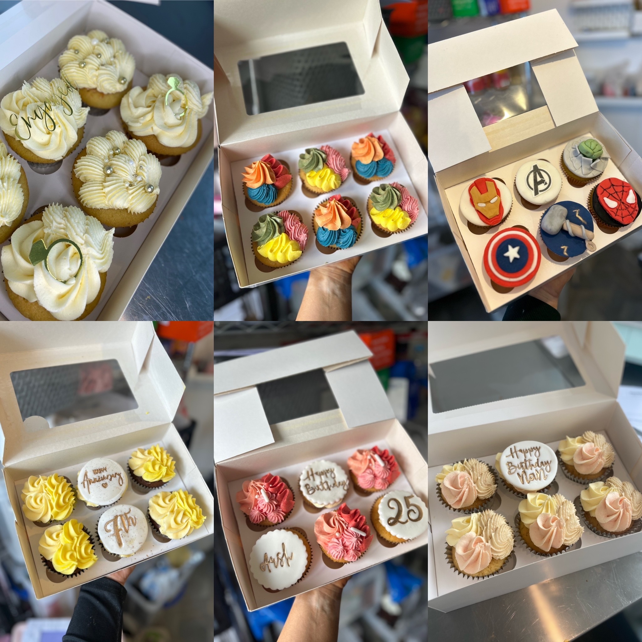 Custom Themed Box of 6 Cupcakes