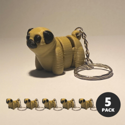 Baby Pug Keyring Pack (x5)