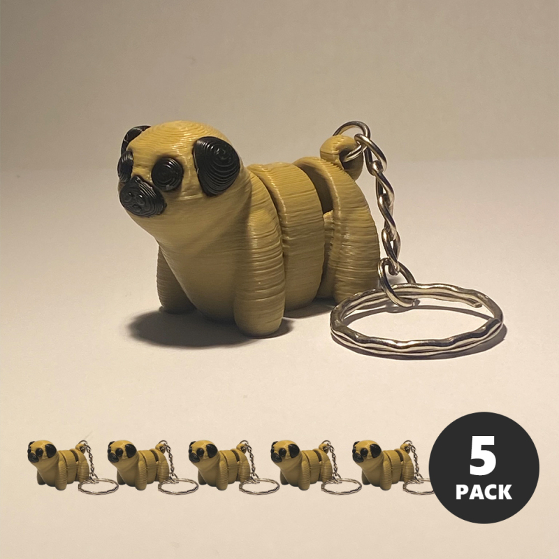 Baby Pug Keyring Pack (x5)