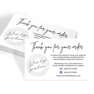 Small Business Thank You Cards - Thank You For Your Order