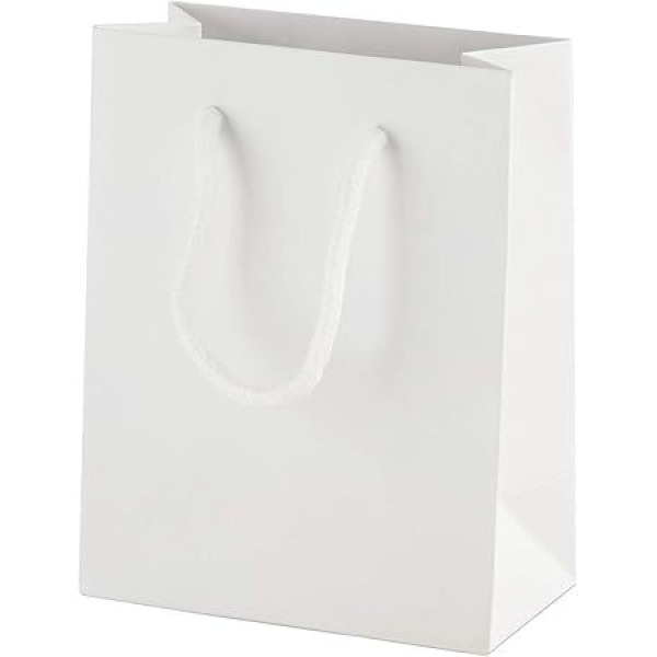 Personalised Luxury Gift Bag with Rope Handles - White (Matte) - Extra Small (Approx. 115mm x 145mm x 65mm)
