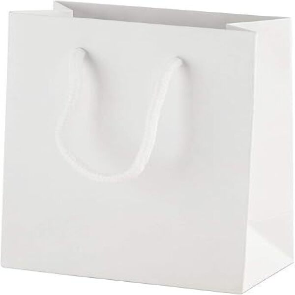 Personalised Luxury Gift Bag with Rope Handles - White (Matte) - Extra Small (Approx. 115mm x 145mm x 65mm)