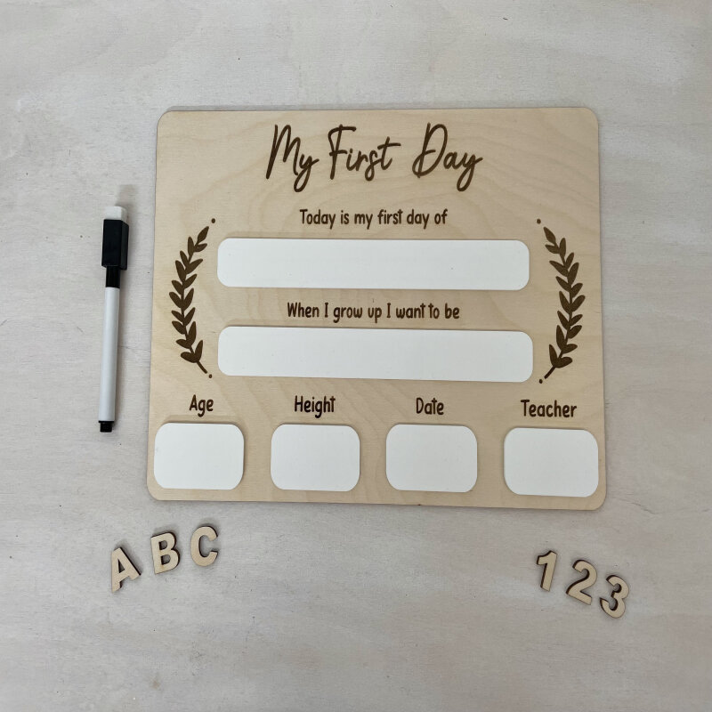 My First Day of School Sign /  Back to School / Reusable Memory Board / My First Day / Nursery School College University - Standard