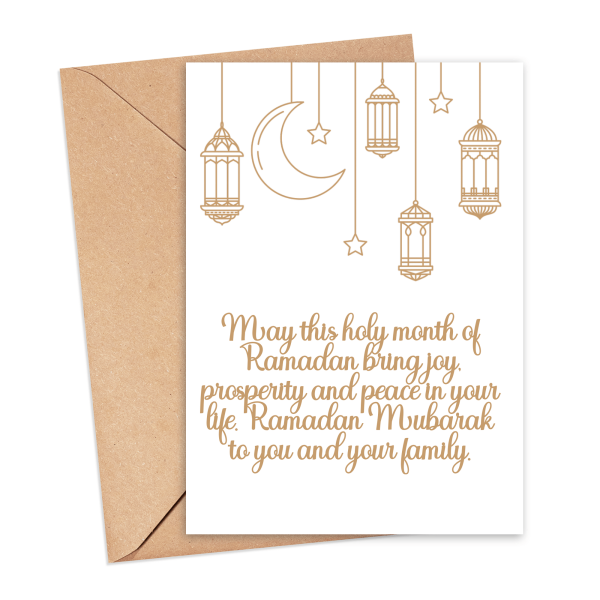 Ramadan Card - Ramadan Mubarak To You and Your Family - Small (A6)