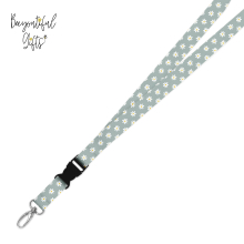 Double Breakaway Lanyard - Green Daisy Background